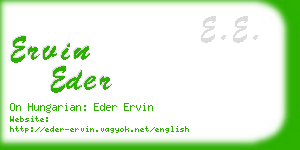 ervin eder business card